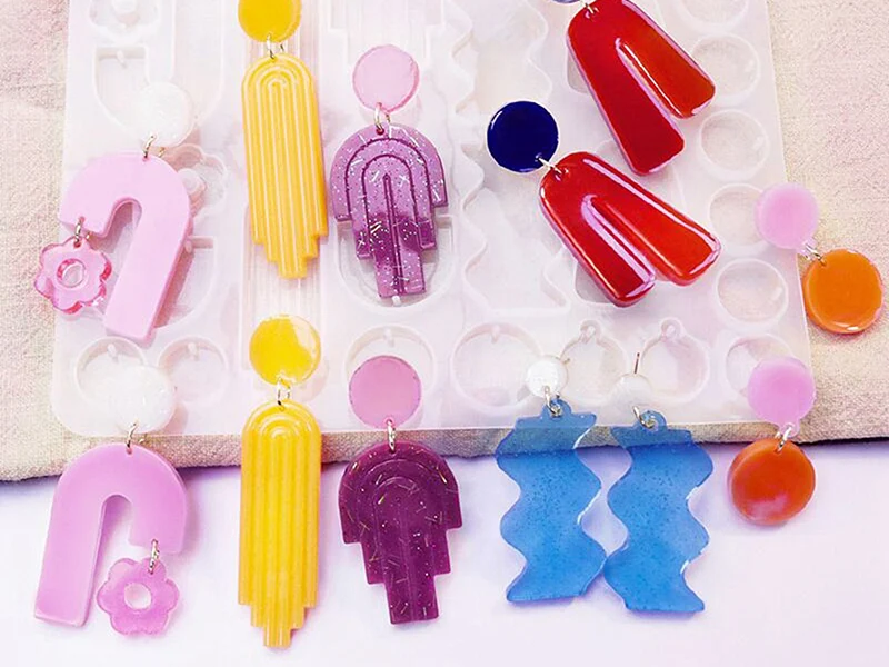 Moule en silicone - Formes géométriques abstraites pour boucles d'oreilles