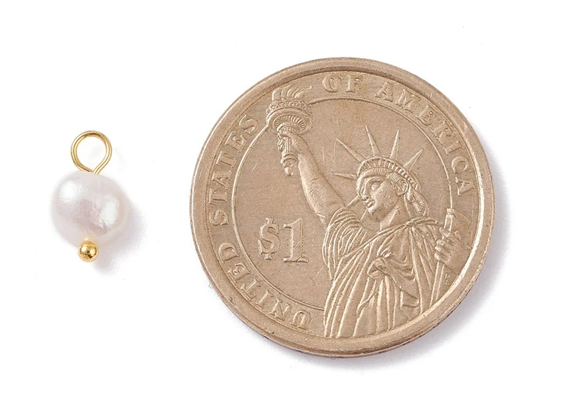 Lot de 5 pendentifs en perle de culture - 10 x 5 mm