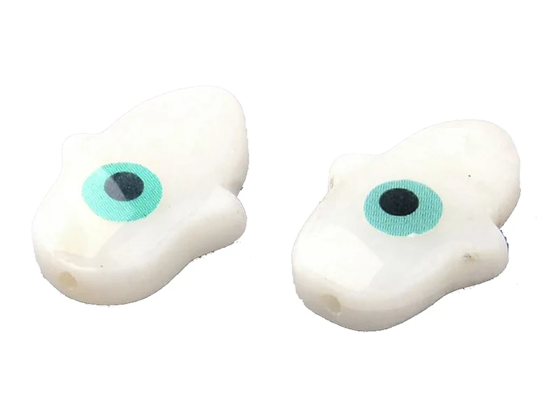 Perle Khamsa en nacre - 15 x 12 mm