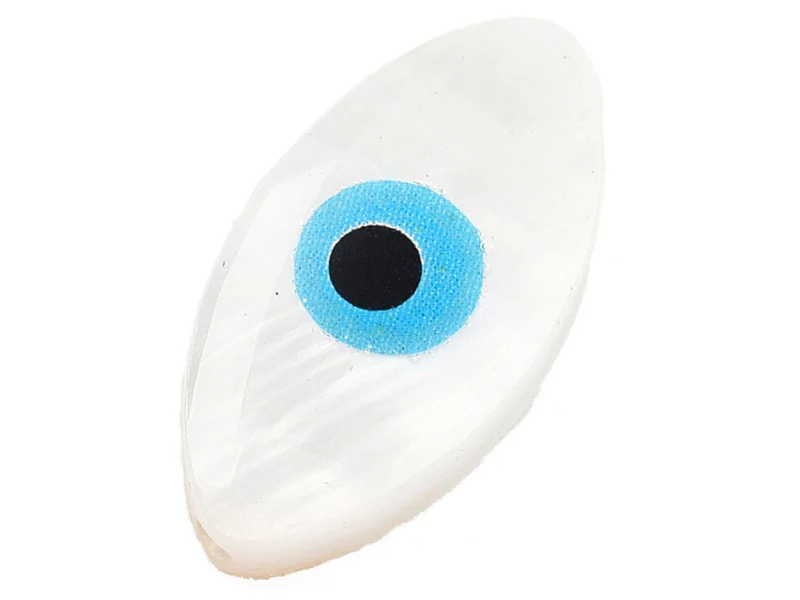 Perle de culture en forme d'œil - 15 x 8 mm - Bleu ciel