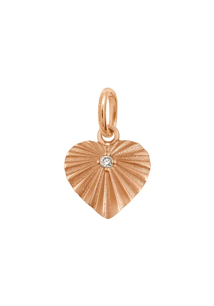Pendentif Coeur Lumière Diamant Or Rose