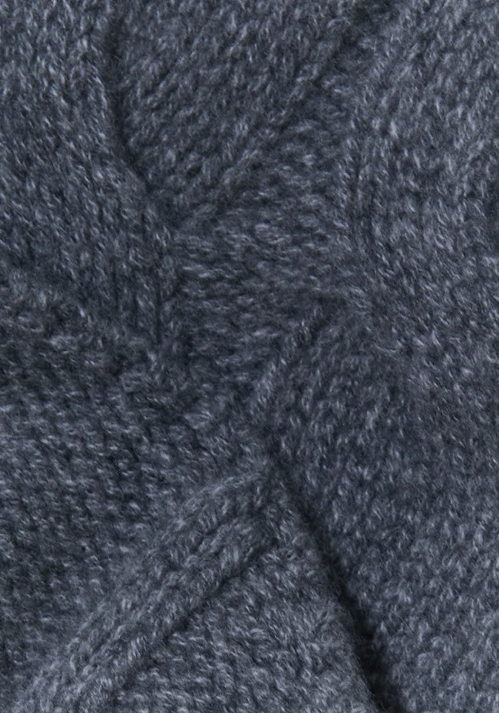 Col Cachemire Cable Gris