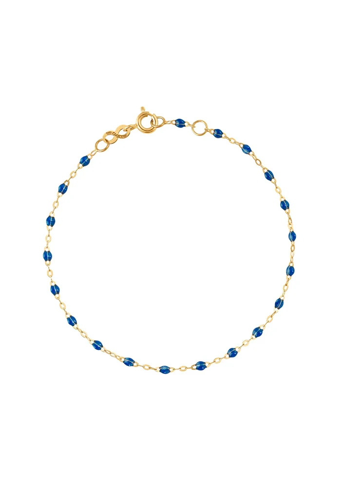 Bracelet Classique Gigi Or Jaune Et Résines Saphir 17cm