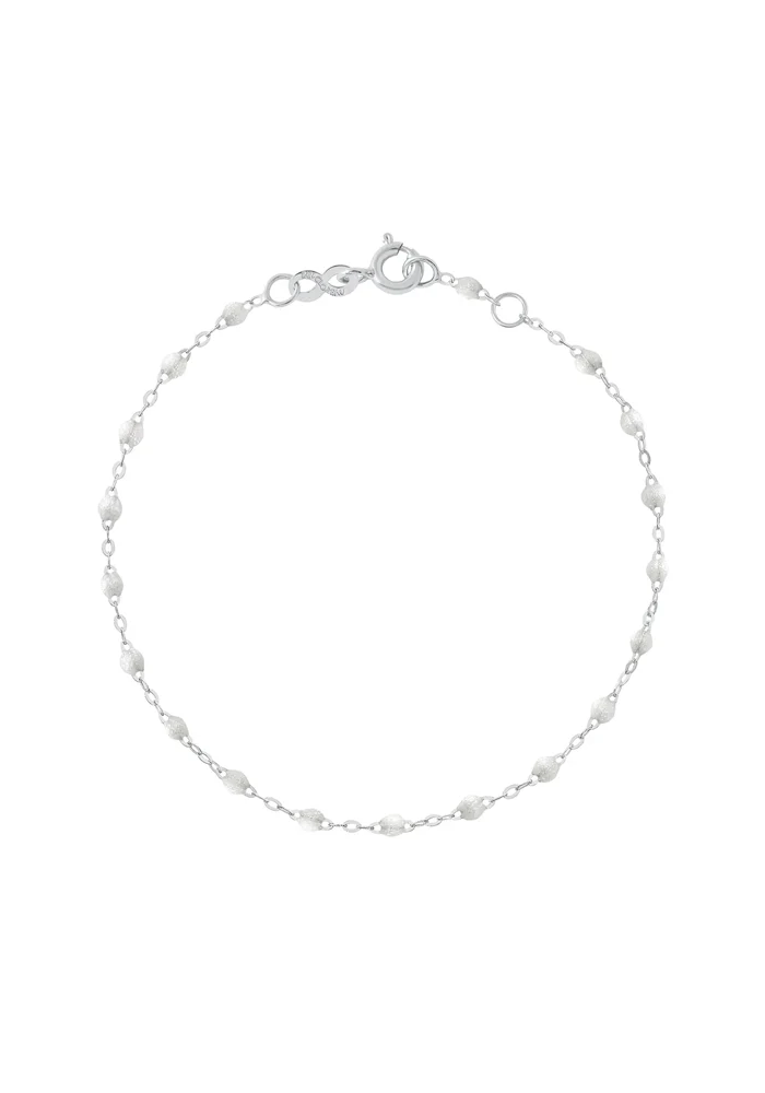 Bracelet Classique Gigi Or Blanc Et Résines Opale 17cm