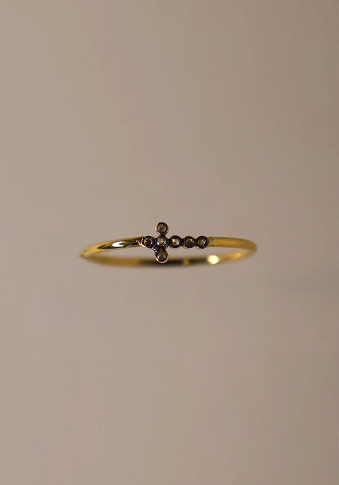 Bague Croix Allongée Diamants