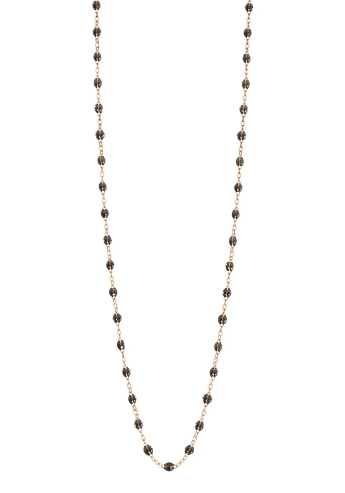 Sautoir Classique Gigi Or Rose Et Résines Quartz 86cm