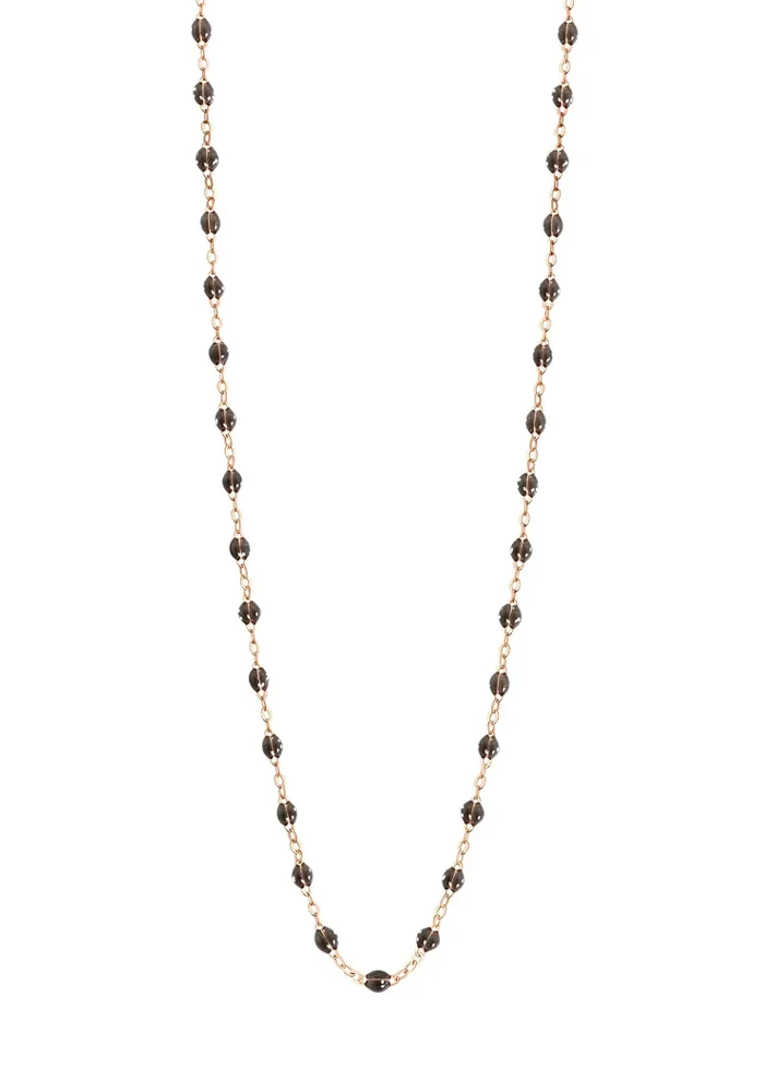 Sautoir Classique Gigi Or Rose Et Résines Quartz 60cm