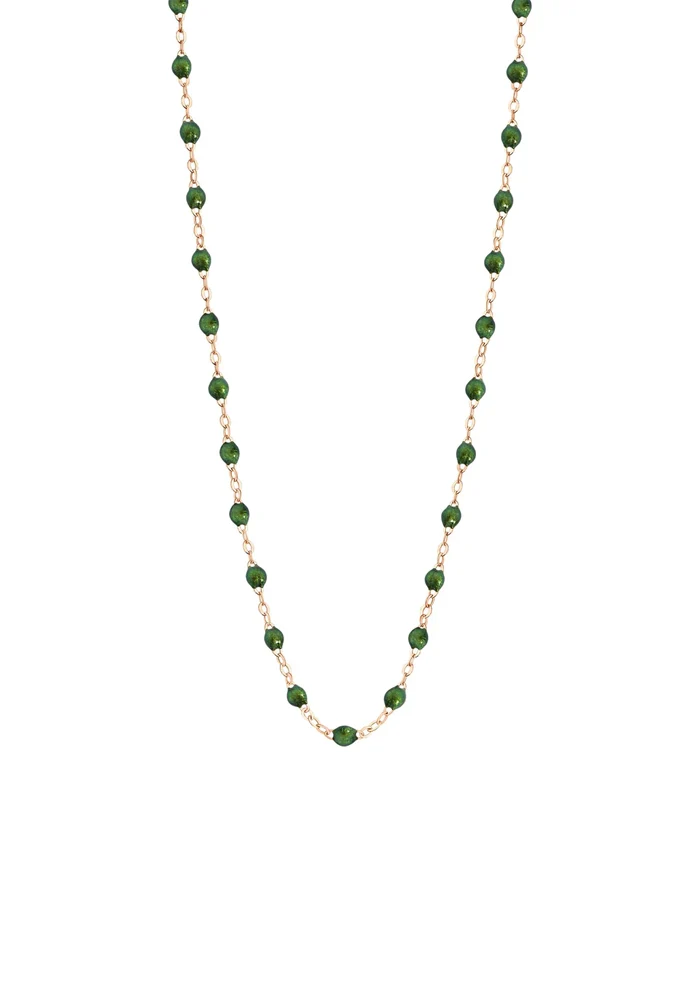 Collier Classique Gigi Or Rose Et Résines Scarabée 45cm
