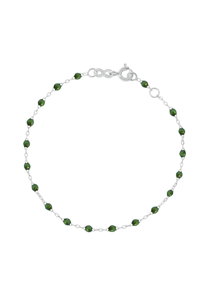 Bracelet Classique Gigi Or Blanc Et Résines Scarabée 17cm
