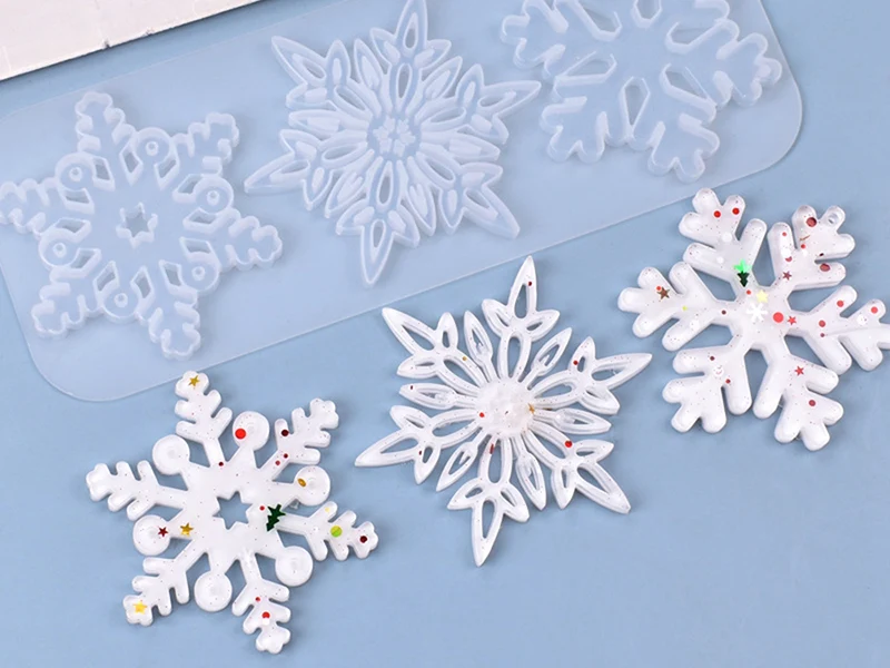 Moule en silicone - 3 flocons de neige