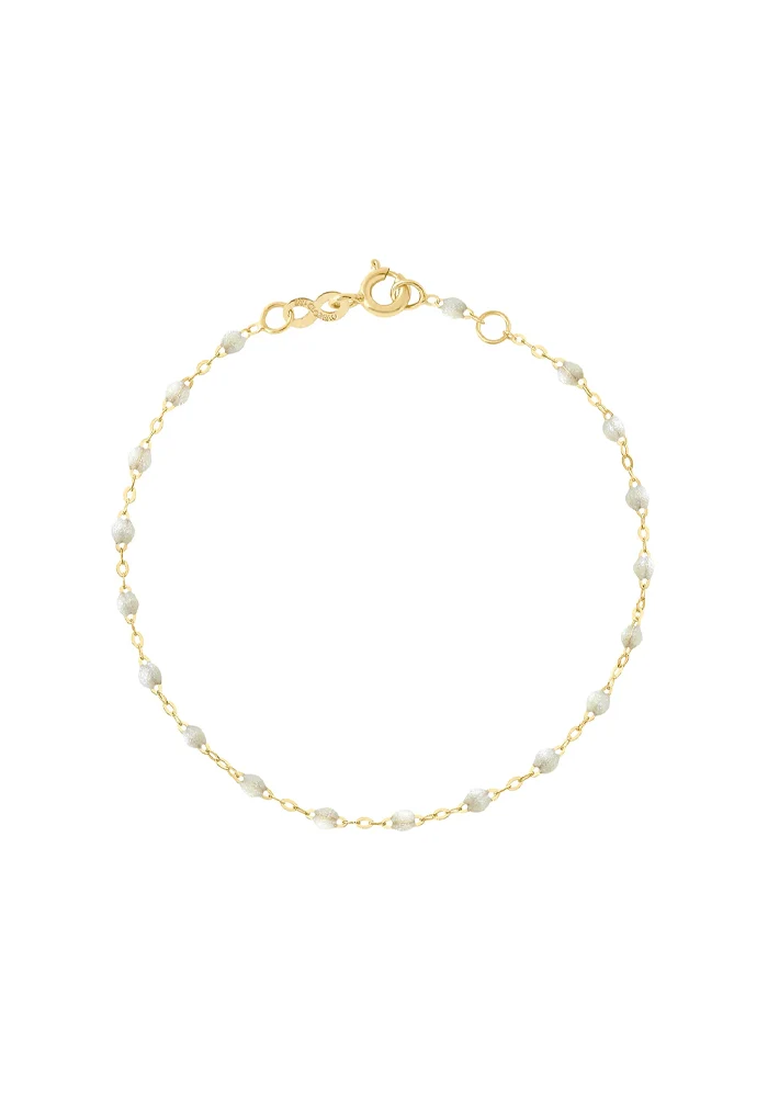 Bracelet Classique Gigi Or Jaune Et Résines Opale 15cm