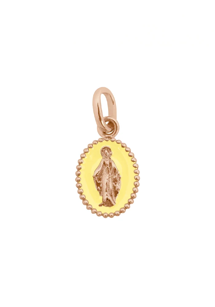 Pendentif Madone Or Rose Résine Mimosa