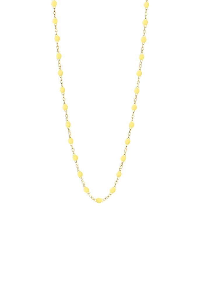 Collier Classique Gigi Or Jaune Et Résines Mimosa 42cm