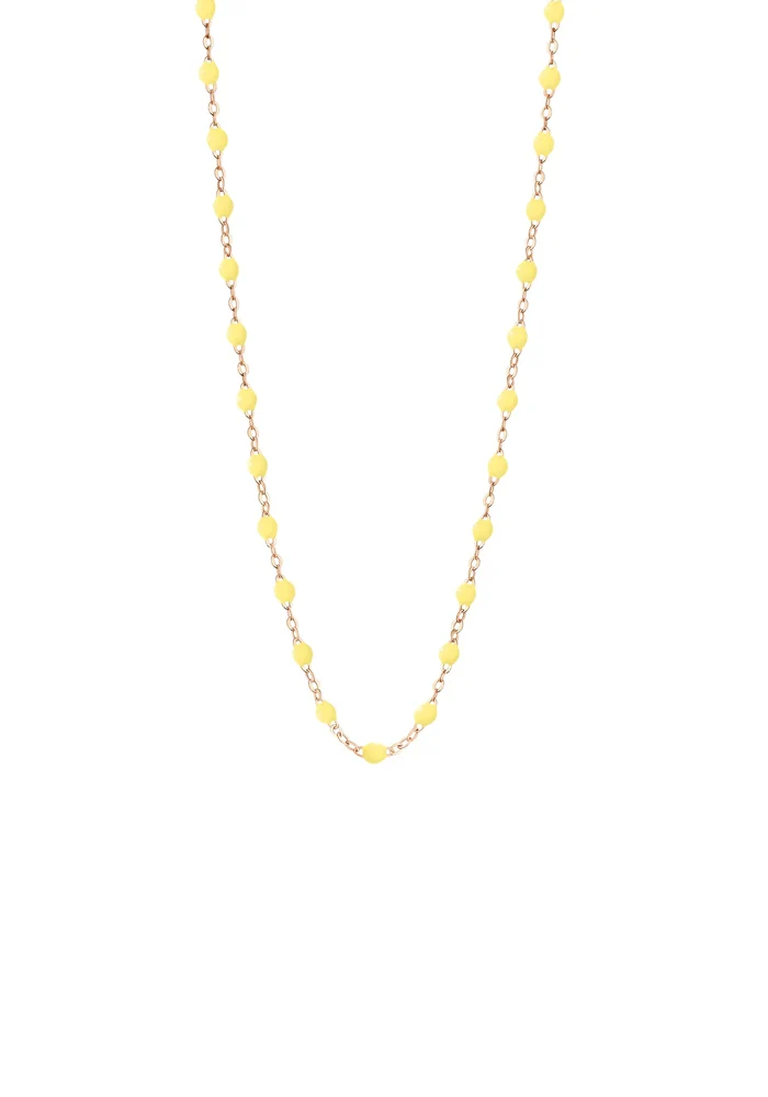 Collier Classique Gigi Or Rose Et Résines Mimosa 42cm