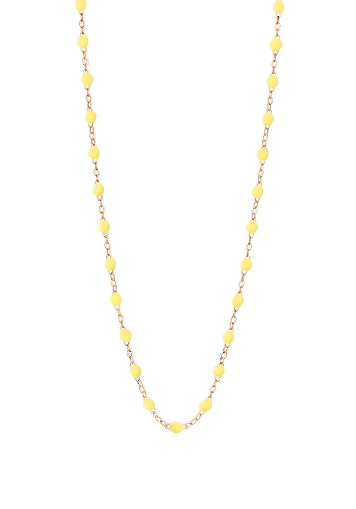 Collier Classique Gigi Or Rose Et Résines Mimosa 50 cm