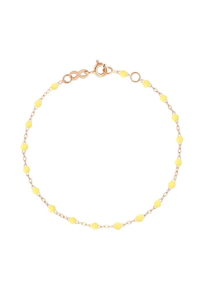 Bracelet Classique Gigi Or Rose Et Résines Mimosa 17cm