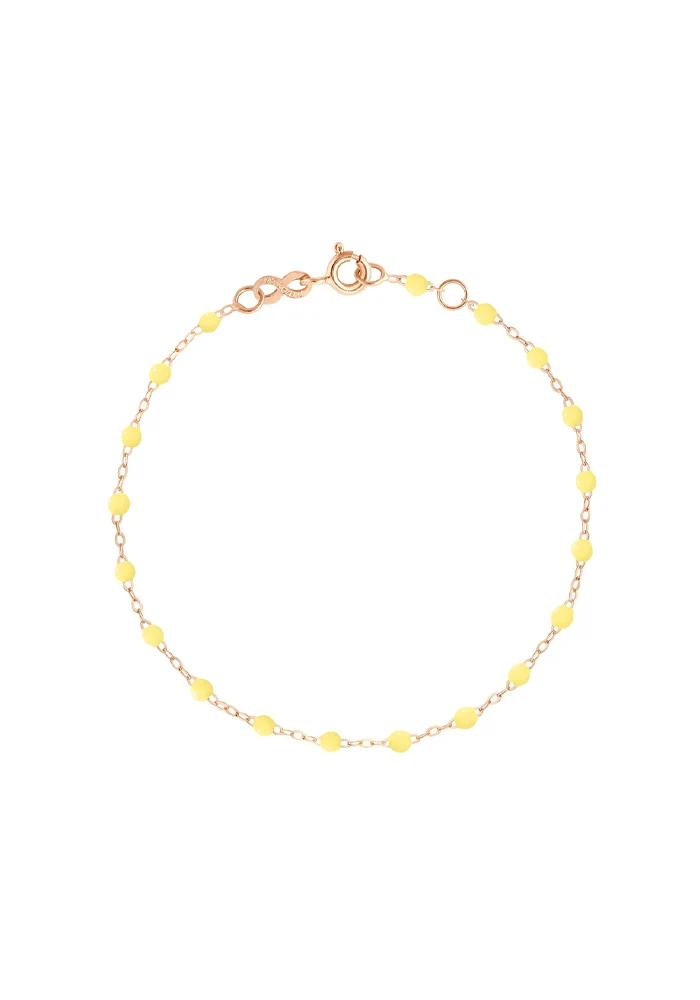 Bracelet Classique Gigi Or Rose Et Résines Mimosa 15cm