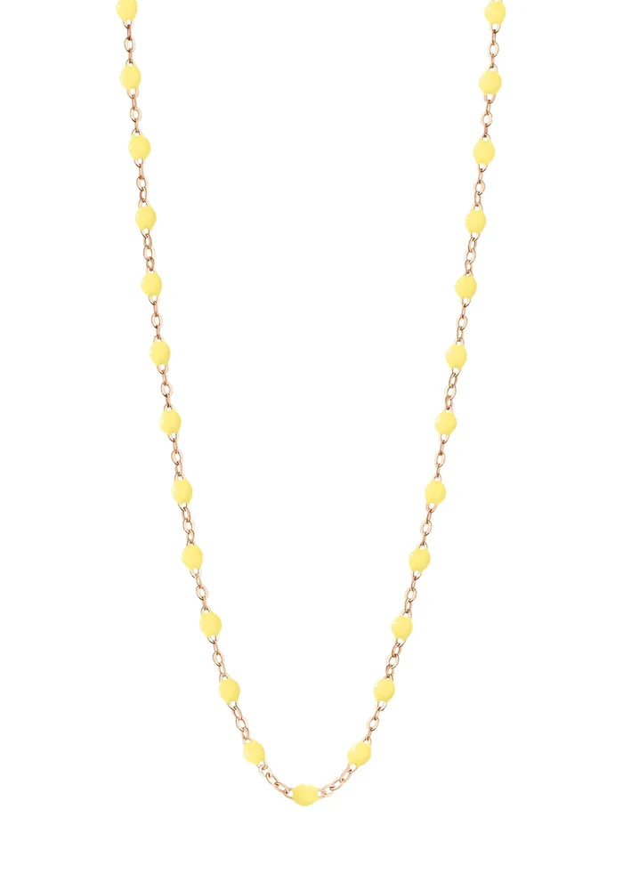 Sautoir Classique Gigi Or Rose Et Résines Mimosa 60cm