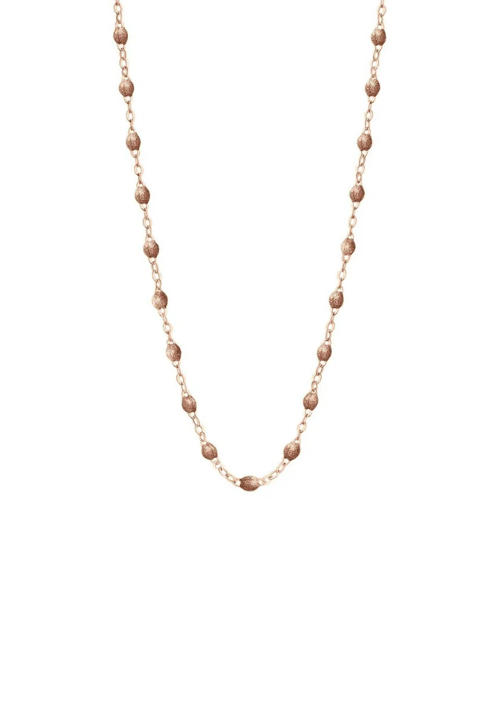 Collier Classique Gigi Or Rose Et Résines Cuivre 42cm