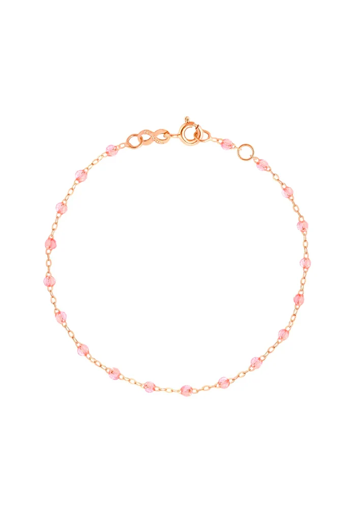 Bracelet Classique Gigi Or Rose Et Résines Rosée 17cm