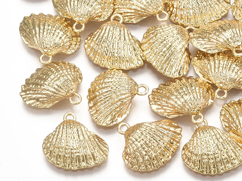 Pendentif coquillage - Doré à l'or fin 18k sans nickel - 14,5 mm