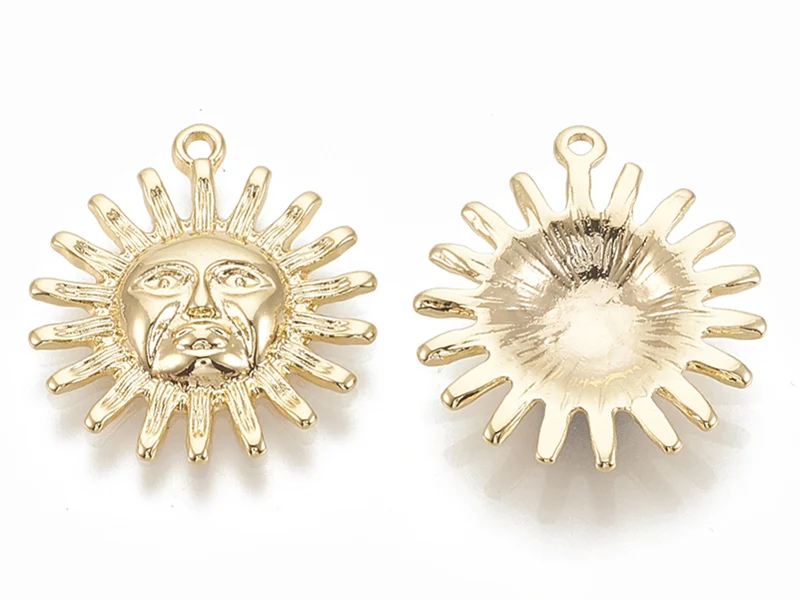Pendentif soleil - Doré à l'or fin 18k sans nickel - 22 mm