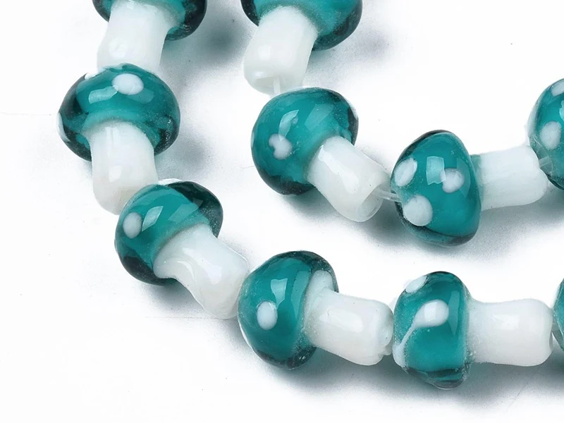 Perle champignon - Bleu et blanc
