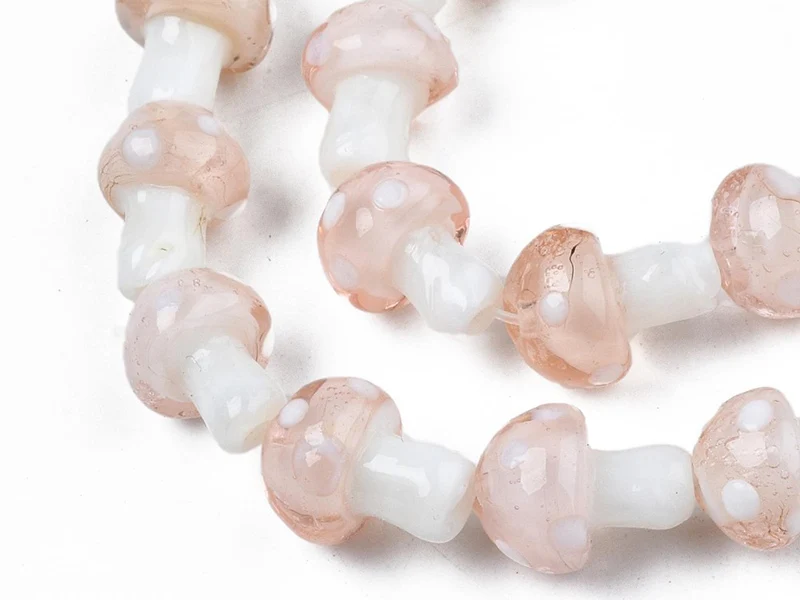 Perle champignon - Rose et blanc