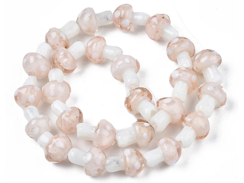 Perle champignon - Rose et blanc