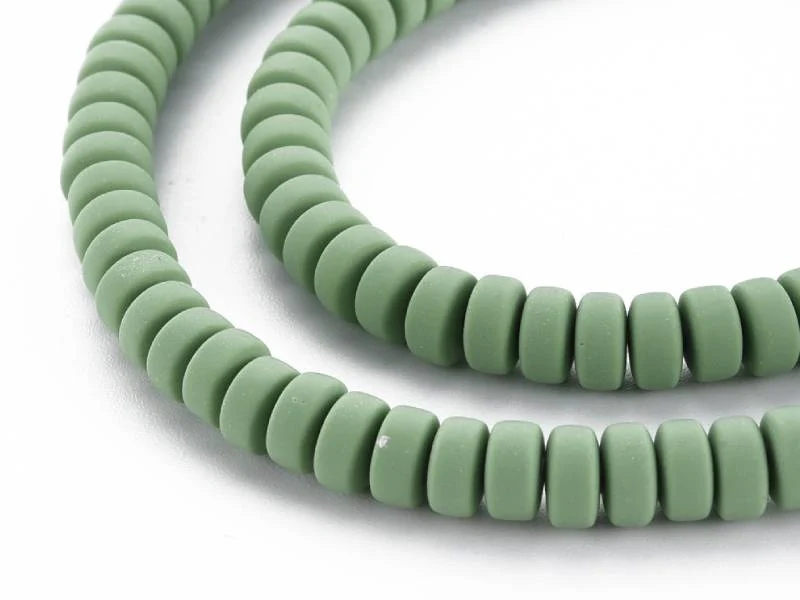 Boite de perles heishi épaisses 6 mm - Kaki