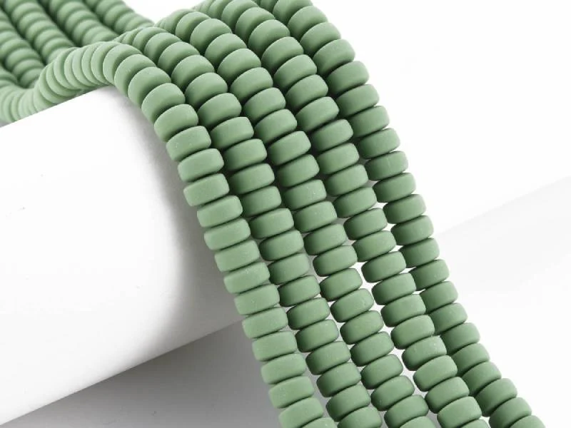 Boite de perles heishi épaisses 6 mm - Kaki