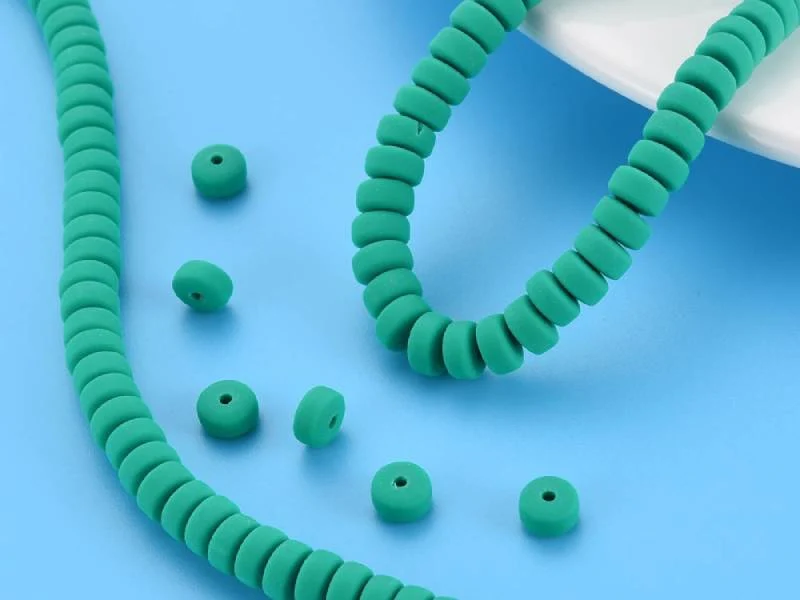 Boite de perles heishi épaisses 6 mm - Vert bouteille