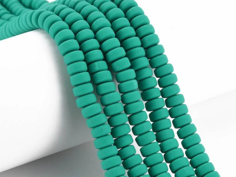Boite de perles heishi épaisses 6 mm - Vert bouteille