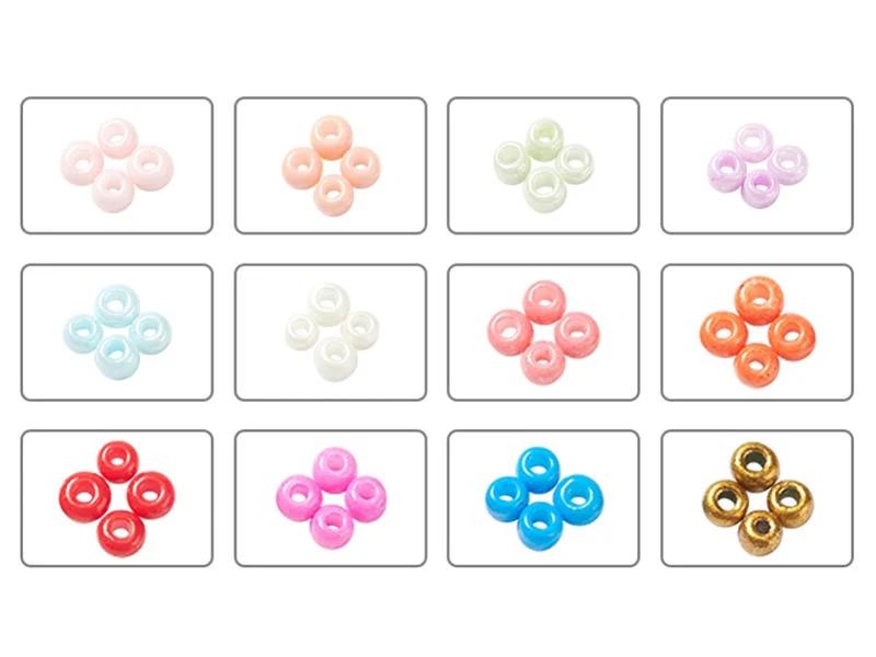 Boite de 12 couleurs estivales de perles de rocailles rondes - 2mm - 3000 pcs environ