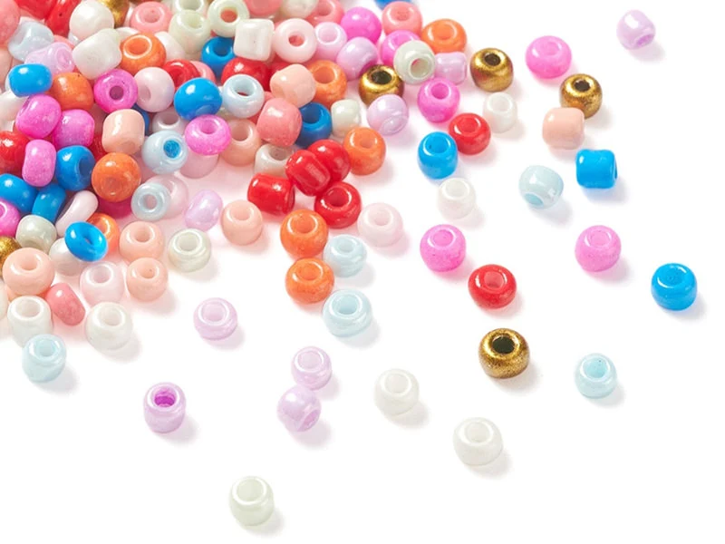 Boite de 12 couleurs estivales de perles de rocailles rondes - 2mm - 3000 pcs environ
