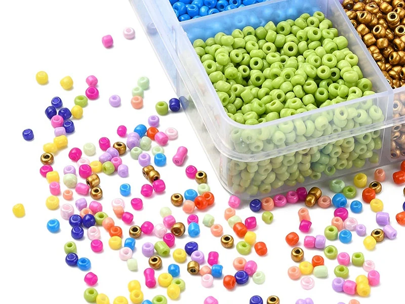 Boite de 12 couleurs pop de perles de rocailles rondes 12/0 - 2 mm - 15000 pcs