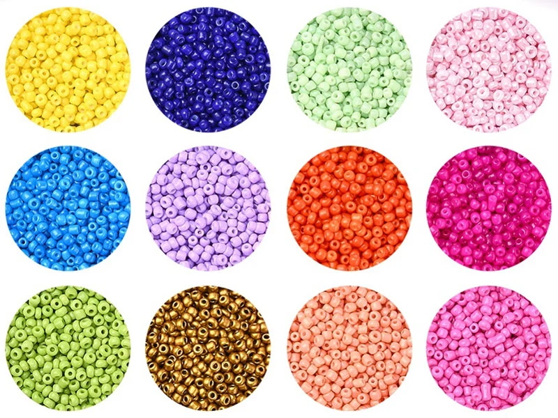 Boite de 12 couleurs pop de perles de rocailles rondes 12/0 - 2 mm - 15000 pcs