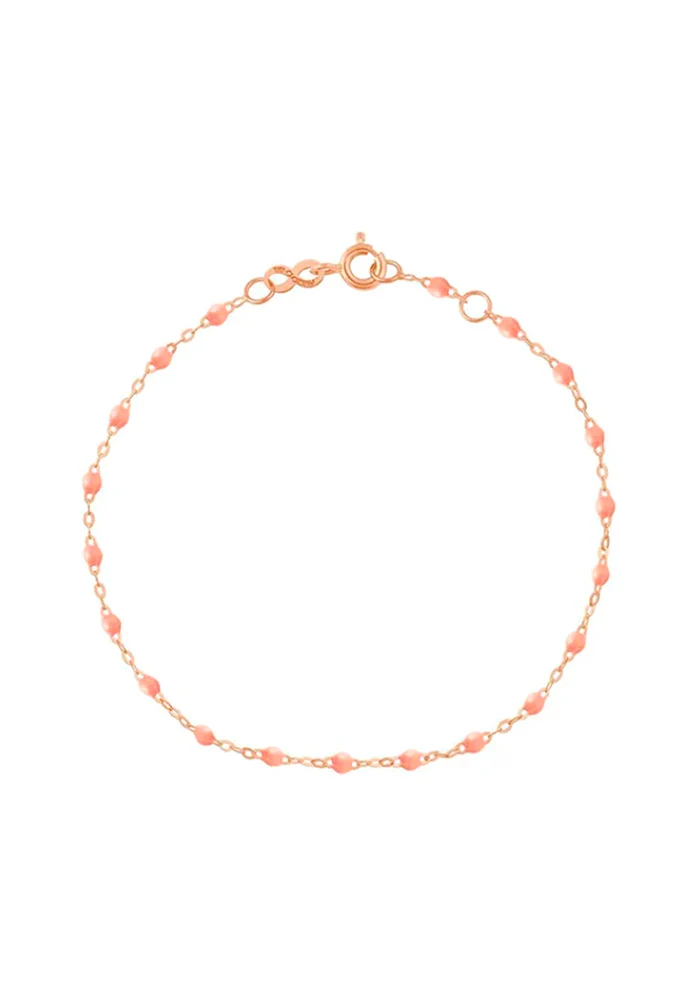 Bracelet Classique Gigi Or Rose Et Résines Saumon 17cm