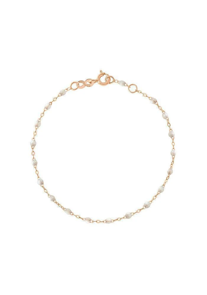 Bracelet Classique Gigi Or Rose Et Résines Opale 15cm