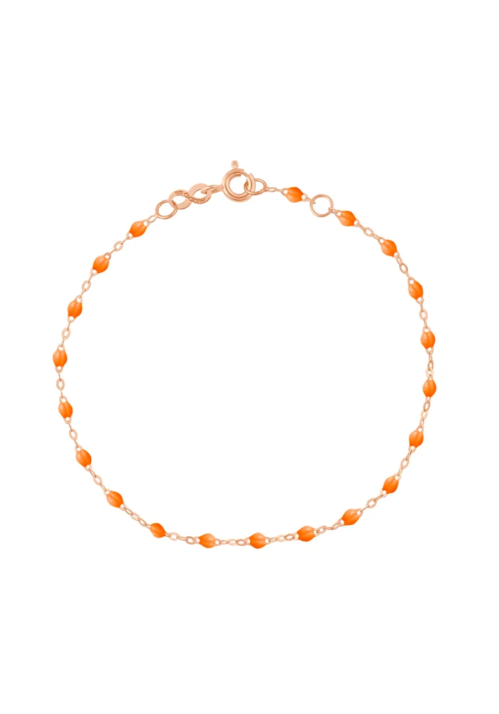 Bracelet Classique Gigi Or Rose Et Résines Mandarine 17cm