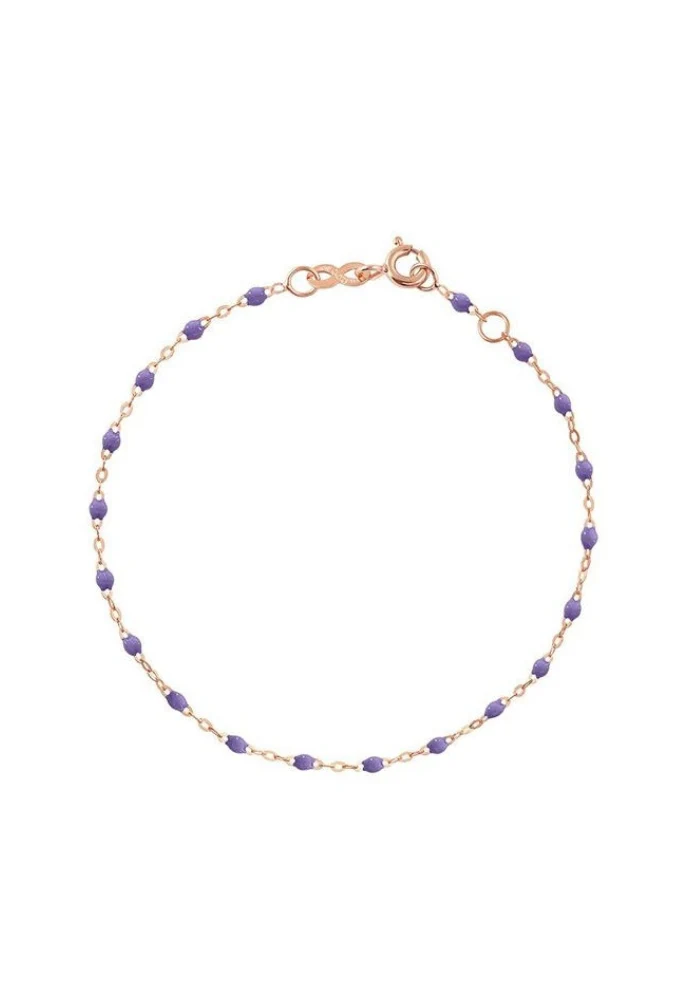 Bracelet Classique Gigi Or Rose Et Résines Mauve 17cm