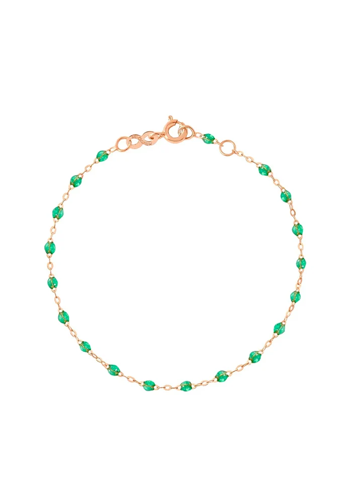 Bracelet Classique Gigi Or Rose Et Résines Menthe 17cm