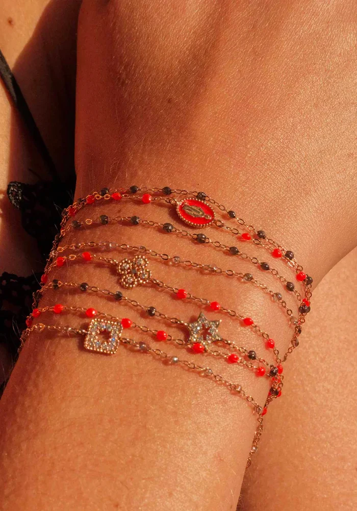Bracelet Classique Gigi Or Jaune Et Résines Quartz 17cm