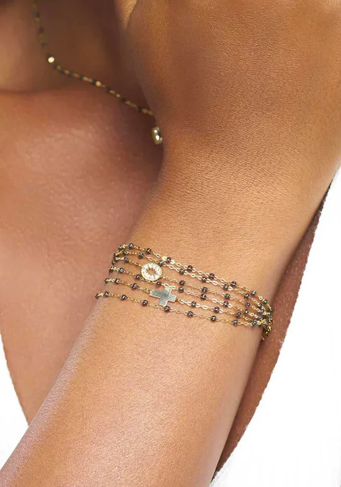 Bracelet Classique Gigi Or Jaune Et Résines Quartz 17cm
