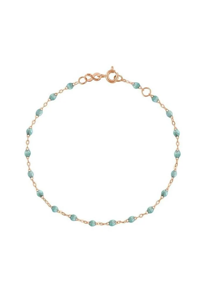 Bracelet Classique Gigi Or Rose Et Résines Bleu Glacier 17cm