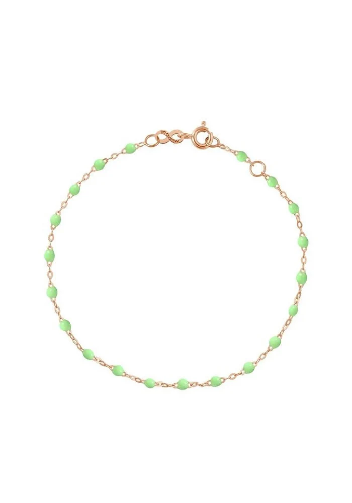 Bracelet Classique Gigi Or Rose Et Résines Anis 17cm