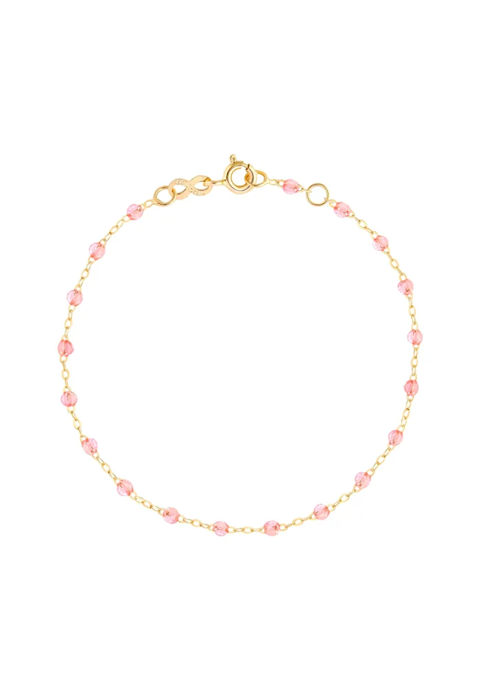 Bracelet Classique Gigi Or Jaune Résines Rosée 17cm
