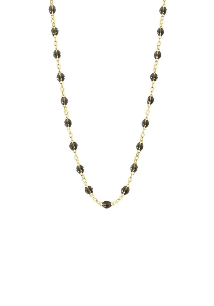 Collier Classique Gigi Or Jaune Et Résines Quartz 42cm