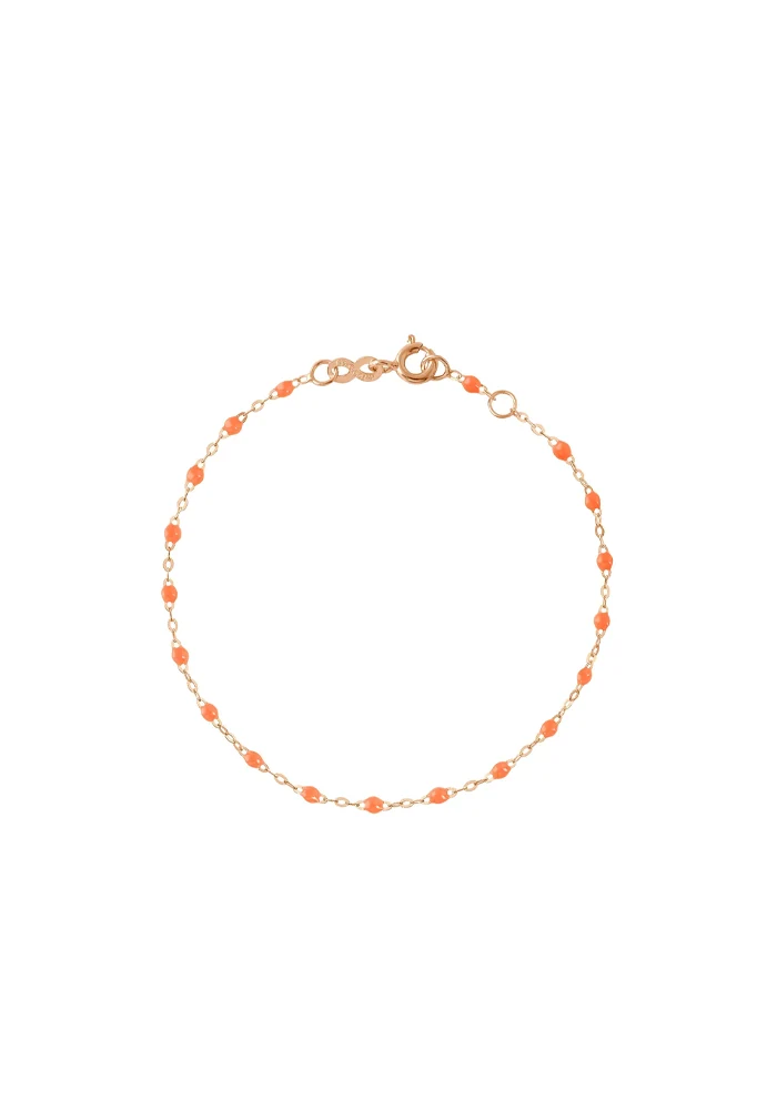Bracelet Enfant Classique Gigi Or Rose Et Résines Orange Fluo 13cm