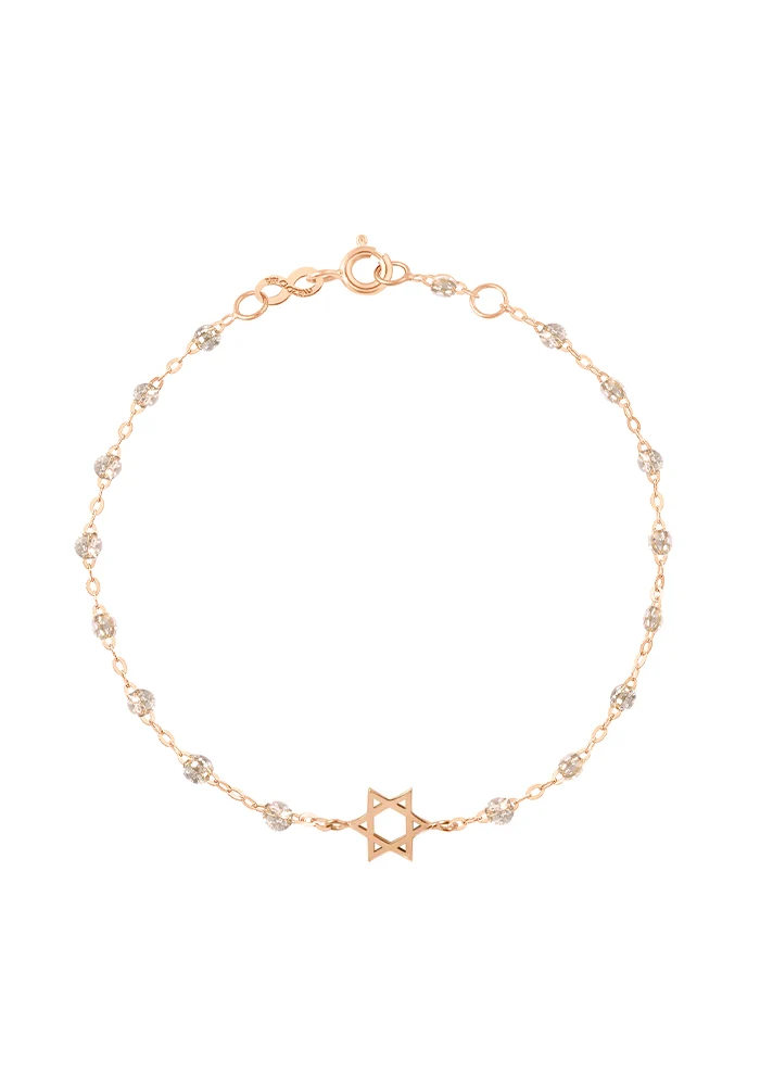 Bracelet Étoile De David Or Rose Et Résines Sparkle 17cm